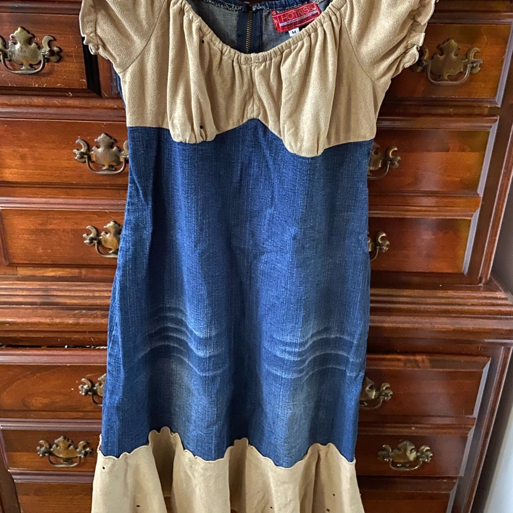 Jean and velvet dress
